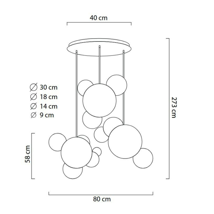Pendul Capri Disc 3 80x80x273 cm, Sticlă și Aluminiu Anodizat Auriu - Moosee [9]