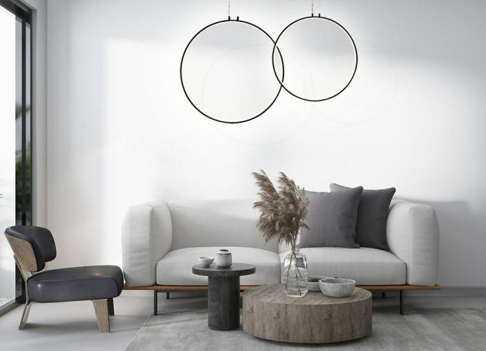 Pendul Circulo 80x15x250 cm, Metal și Aluminiu Negru - Moosee [6]