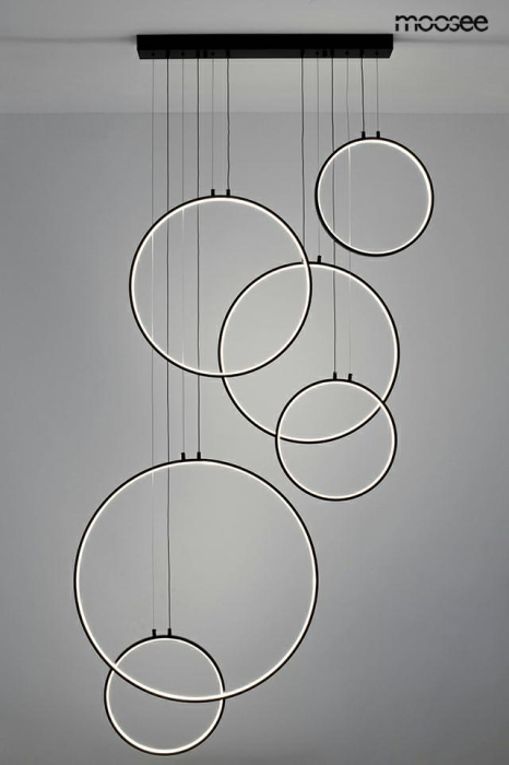 Pendul Circulo Six 105x8x275 cm, Metal și Aluminiu Negru - Moosee [2]
