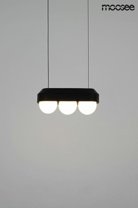 Pendul Drops 3 33x12x225 cm, Sticlă Negru - Moosee [4]