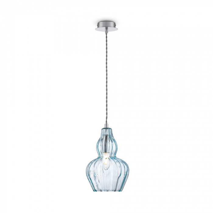 Pendul Eustoma MOD238-PL-01-BL, 1xE14, nichel+albastru, IP20, Maytoni [1]