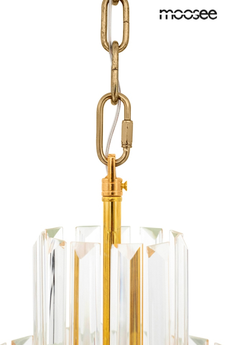 Pendul Impero 19x19x143 cm, Cristal Transparent și Oțel Auriu - Moosee [5]