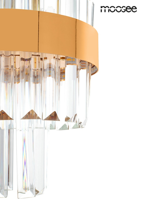 Pendul Impero 19x19x143 cm, Cristal Transparent și Oțel Auriu - Moosee [3]