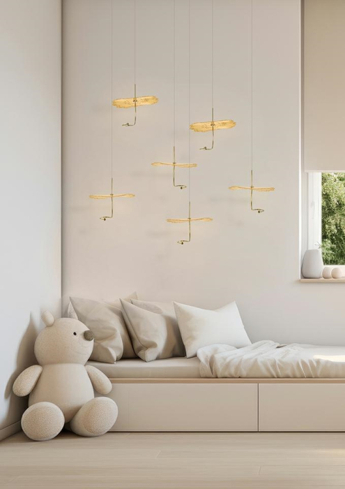 Pendul Leafs 22x22x220 cm, Oțel Auriu - Moosee [10]