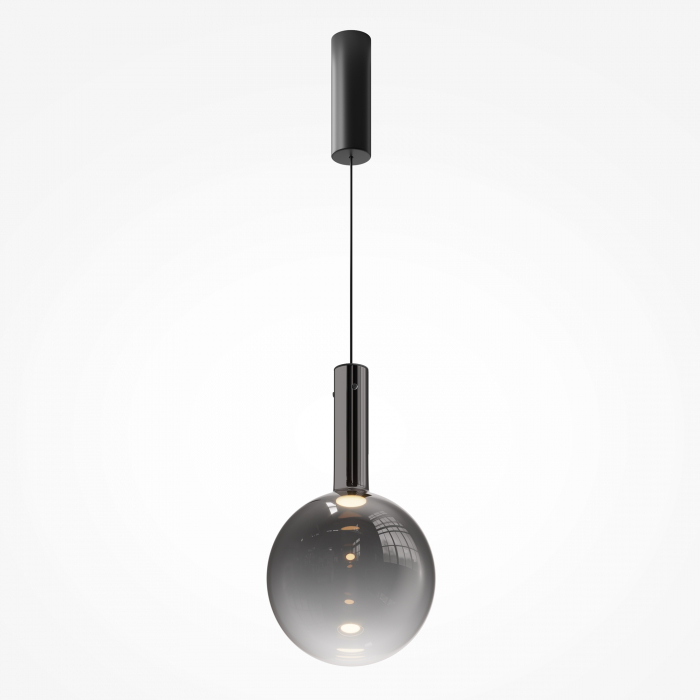 Pendul LED Nebula MOD182PL-L6B3K, 6W, 700lm, lumina calda, IP20, negru+fumuriu, Maytoni [1]