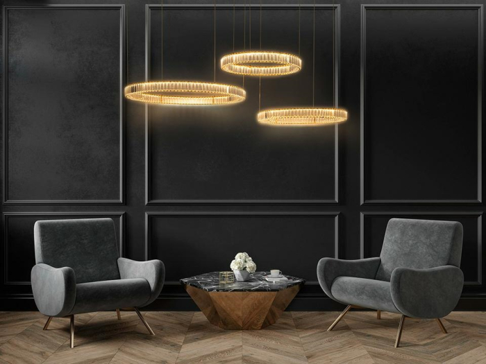 Pendul Liberty 3B 190x120x158 cm, Sticlă Cristal Auriu - Moosee [11]