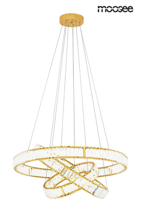 Pendul Liberty Triples 81,5x81,5x262 cm, Sticlă Cristalină Auriu - Moosee [2]