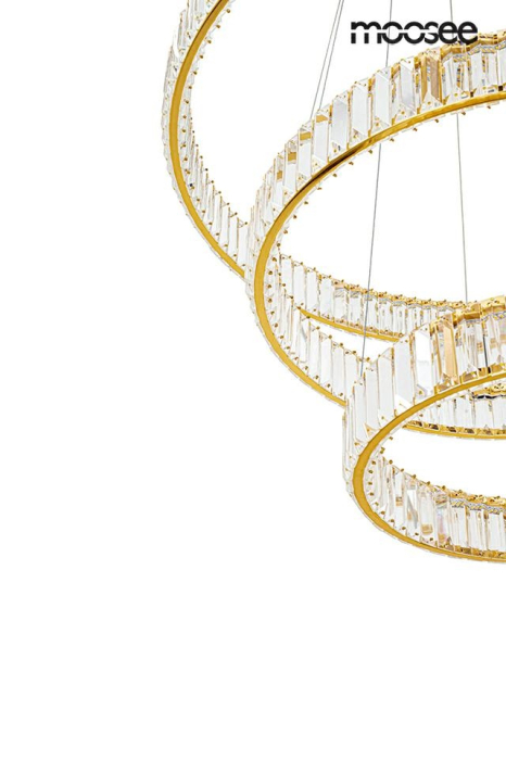 Pendul Liberty Triples 81,5x81,5x262 cm, Sticlă Cristalină Auriu - Moosee [10]