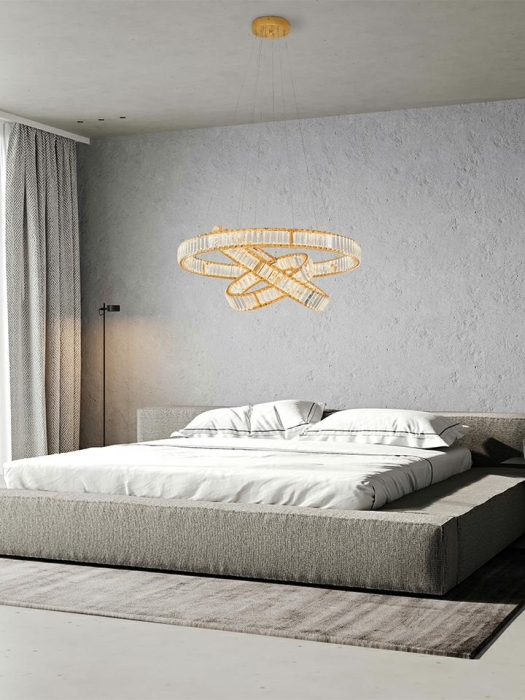 Pendul Liberty Triples 81,5x81,5x262 cm, Sticlă Cristalină Auriu - Moosee [15]