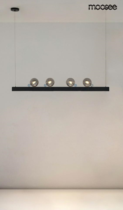 Pendul Lineal 130x13x212 cm, Oțel și Acril și Sticlă Negru - Moosee [8]