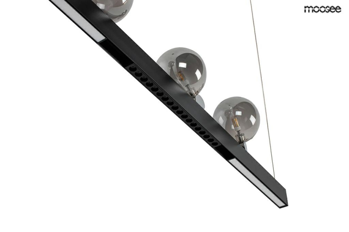 Pendul Lineal 130x13x212 cm, Oțel și Acril și Sticlă Negru - Moosee [6]