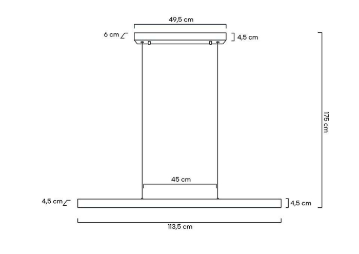 Pendul Liner 113,5x6x175 cm, Oțel și Acril Negru - Moosee [13]