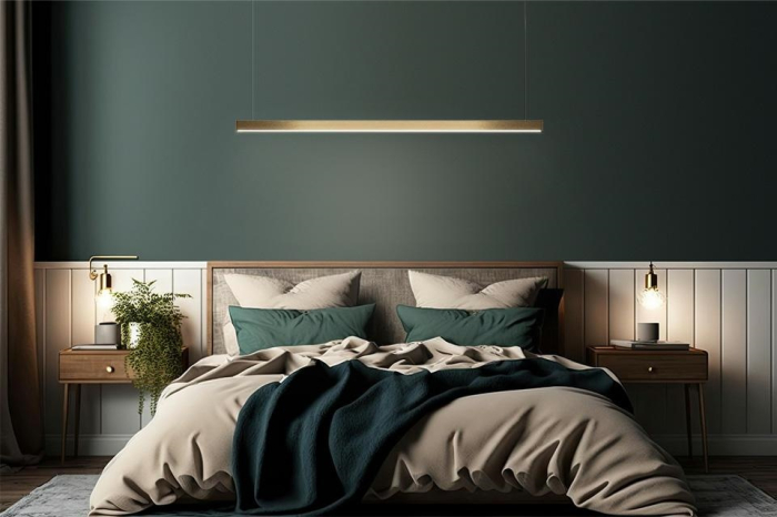 Pendul Linus 80x6x195 cm, Oțel și Aluminiu Auriu Efect Ombre - Moosee [11]