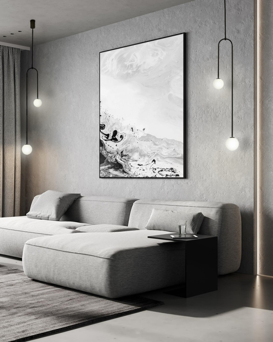 Pendul Low 25x13x133 cm, Sticlă și Metal Negru - Moosee [6]