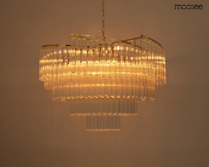 Pendul Luma 80x80x45 cm, Metal și Cristal Auriu - Moosee [2]