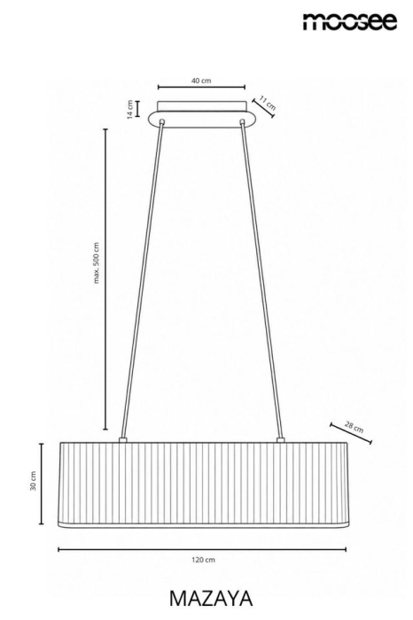 Pendul Mazaya 120x28x534 cm, Metal Alb - Moosee [13]