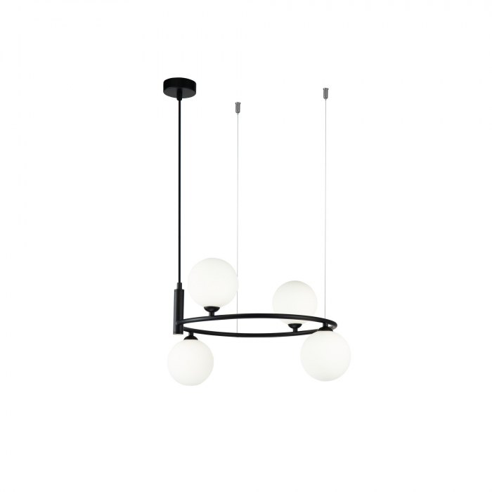 Lustra Ring MOD013PL-04B, 4xG9, neagra+alba, IP20, Maytoni [1]