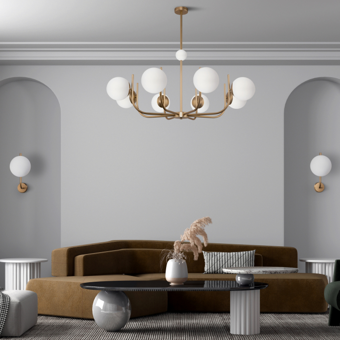 Candelabru Rendez-Vous MOD109PL-08BS, 8xE14, arama+alb, IP20, Maytoni [2]