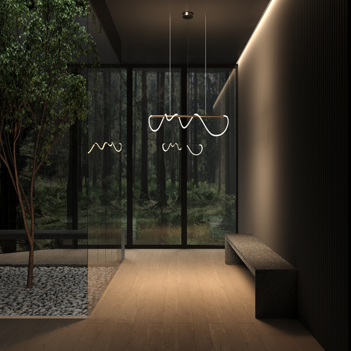 Lustra LED Tau MOD166PL-L30G3K, 30W, 1250lm, lumina calda, IP20, aurie, Maytoni [2]