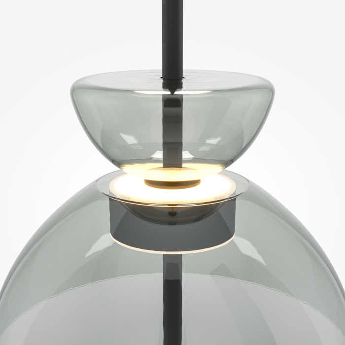 Pendul LED Bangkok MOD185PL-L11B3K2, 12W, 1200lm, lumina calda, IP20, negru+fumuriu, Maytoni [2]