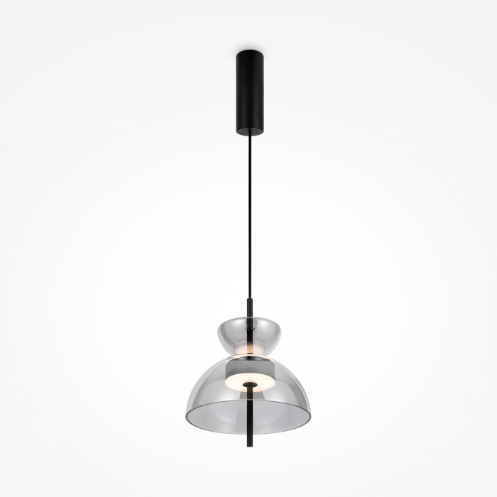 Pendul LED Bangkok MOD185PL-L6B3K5, 12W, 1200lm, lumina calda, IP20, negru+fumuriu, Maytoni [1]