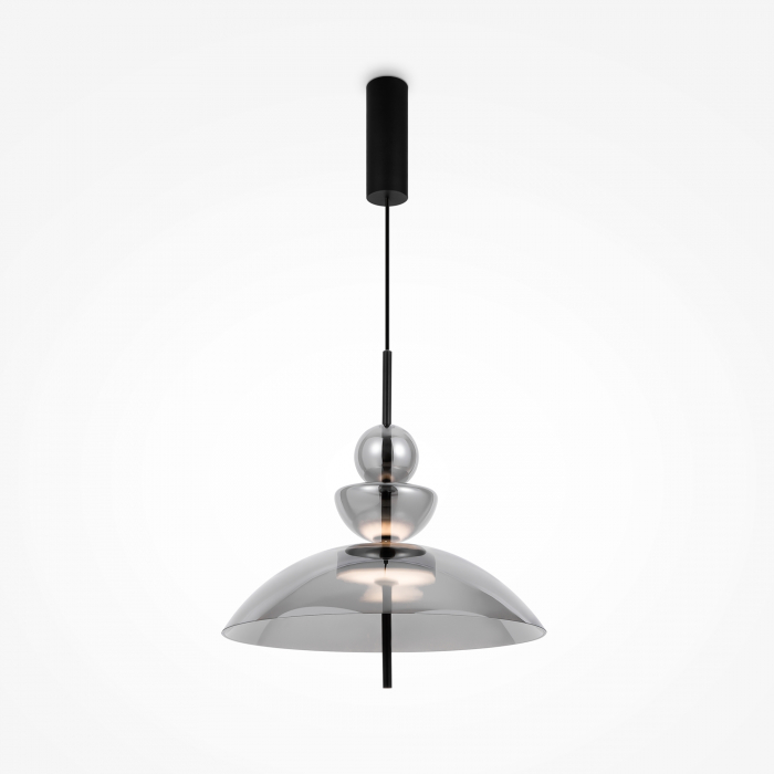 Pendul LED Bangkok MOD185PL-L6B3K6, 12W, 1200lm, lumina calda, IP20, negru+fumuriu, Maytoni [1]