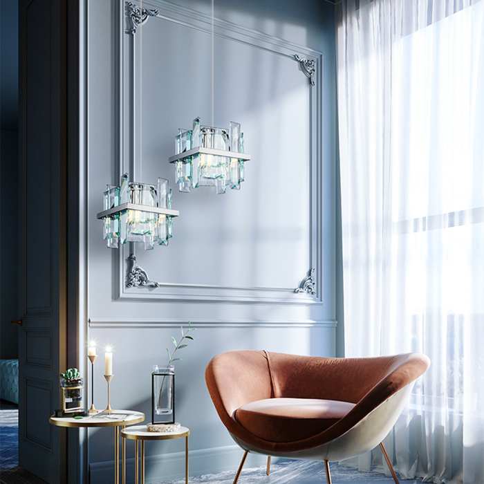 Lustra Cerezo MOD201PL-01N, 1xE14, crom+transparenta, IP20, Maytoni [2]