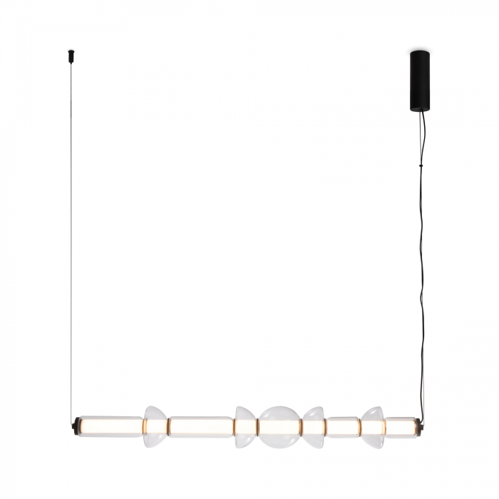 Lustra LED Cosmo MOD210PL-L39B3K, 39W, 4800lm, lumina calda, IP20, neagra+transparenta, Maytoni [1]