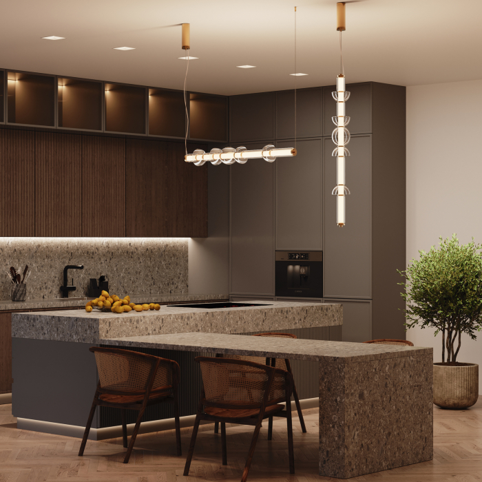 Lustra LED Cosmo MOD210PL-L39BS3K, 39W, 4800lm, lumina calda, IP20, aurie+transparenta, Maytoni [2]
