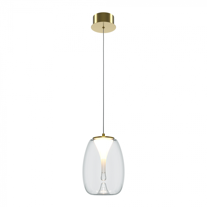 Pendul LED Splash MOD282PL-L8G3K1, 7W, 620lm, lumina calda, IP20, auriu+transparent, Maytoni [1]