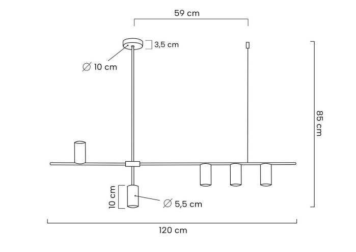 Pendul Moderno 120x10x85 cm, Oțel Negru - Moosee [7]