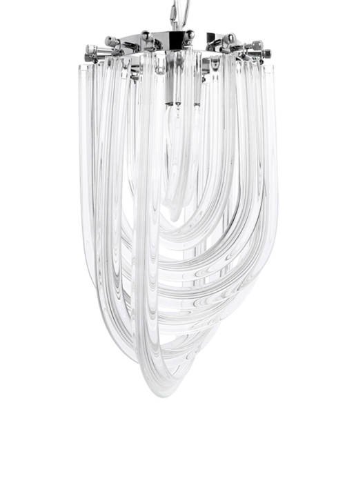 Pendul Murano S 22x22x140 cm, Sticlă Argintiu - Moosee [4]