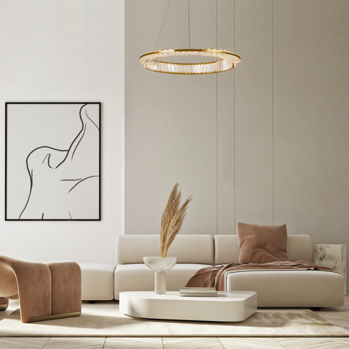 Lustra LED Krone P097PL-L36G4K, 36W, 2400lm, lumina neutra, IP20, aurie+transparenta, Maytoni [2]
