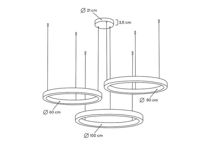 Pendul Ring 60 180x180x200 cm, Auriu - Moosee [6]