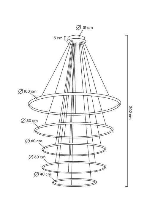 Pendul Ring Slim 100x100x202 cm, Auriu - Moosee [15]