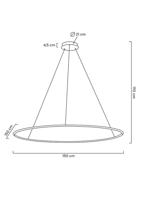 Pendul Ring Slim 150x150x192 cm, Oțel Auriu - Moosee [8]