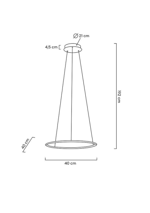Pendul Ring Slim 40x40x192 cm, Oțel Auriu - Moosee [9]