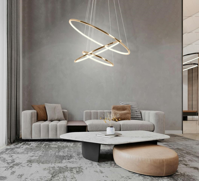 Pendul Ring Slim S 80x80x192 cm, Auriu Lucios - Moosee [10]