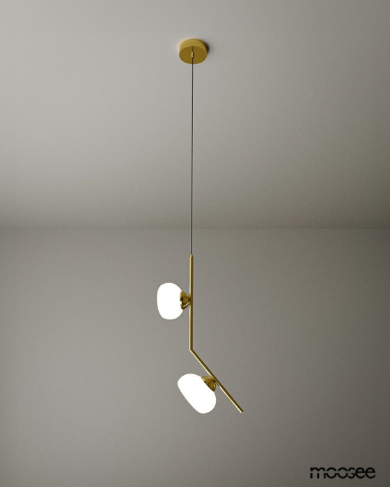 Pendul Rugia 260x28x260 cm, Metal și Sticlă Auriu - Moosee [8]