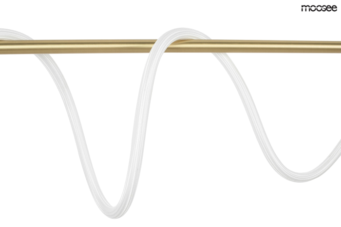 Pendul Serpiente 120 121x15x231 cm, Oțel și Țesătură Auriu; Alb - Moosee [4]