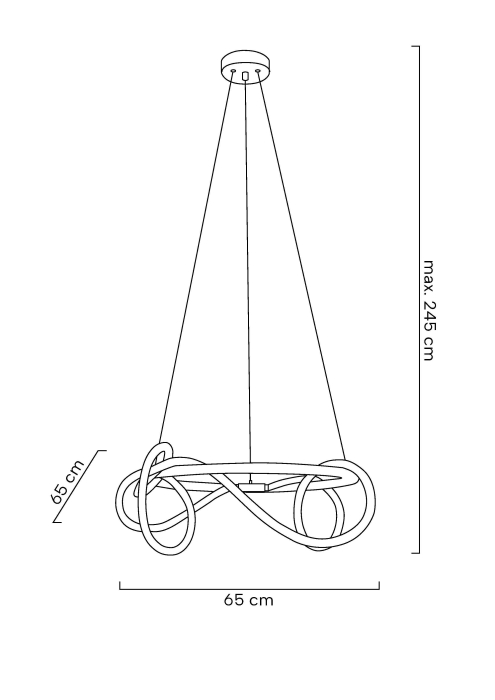 Pendul Serpiente 60 65x65x265 cm, Țesătură Negru - Moosee [7]