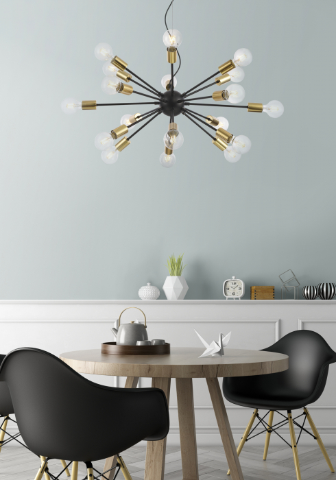 Lustra Jackson T546PL-18B, 18xE27, neagra, IP20, Maytoni [2]