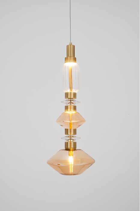 Pendul Vaso 25x25x235 cm, Oțel și Sticlă Auriu - Moosee [2]