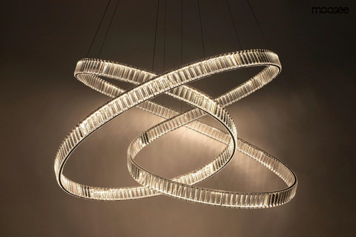 Pendul Wave 130x130x290 cm, Oțel și Cristale - Moosee [2]