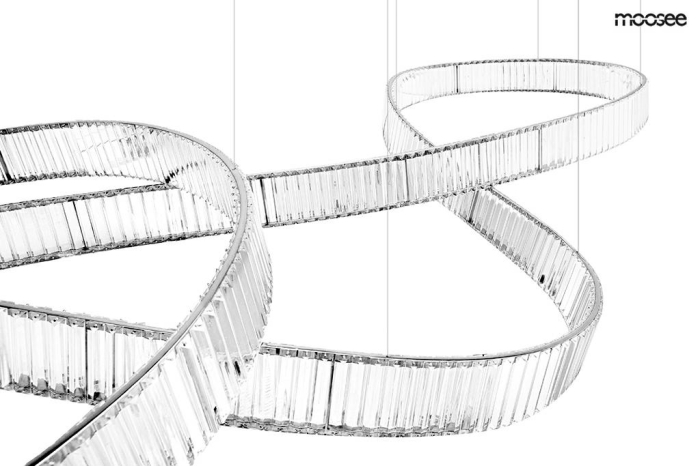Pendul Wave 380x125x220 cm, Oțel și Cristal Crom - Moosee [4]