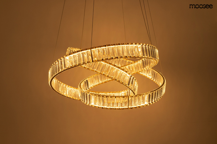 Pendul Wave 80 75x75x220 cm, Oțel și Cristale Auriu - Moosee [2]