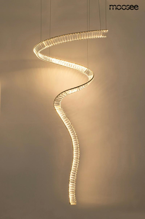 Pendul Wave Cordon 1A 80x80x370 cm, Oțel și Cristale Crom - Moosee [13]