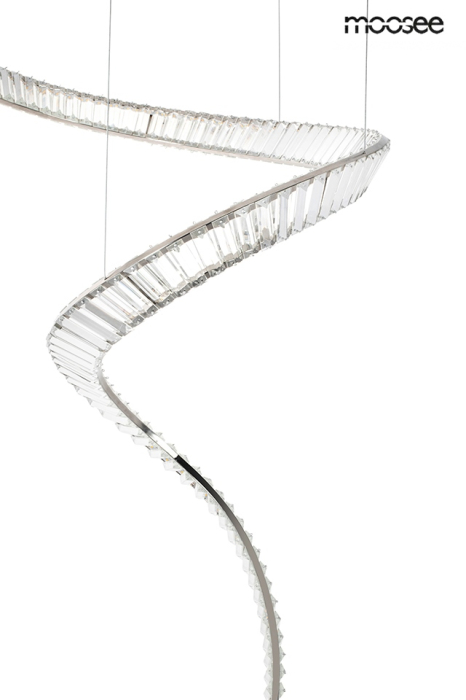 Pendul Wave Cordon 1A 80x80x370 cm, Oțel și Cristale Crom - Moosee [8]