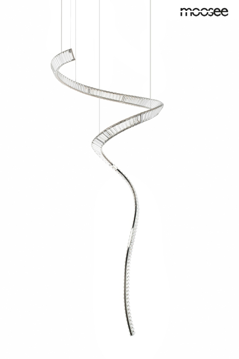 Pendul Wave Cordon 1A 80x80x370 cm, Oțel și Cristale Crom - Moosee [2]