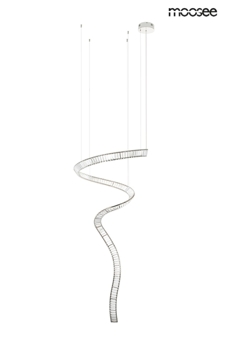 Pendul Wave Cordon 1A 80x80x370 cm, Oțel și Cristale Crom - Moosee [3]